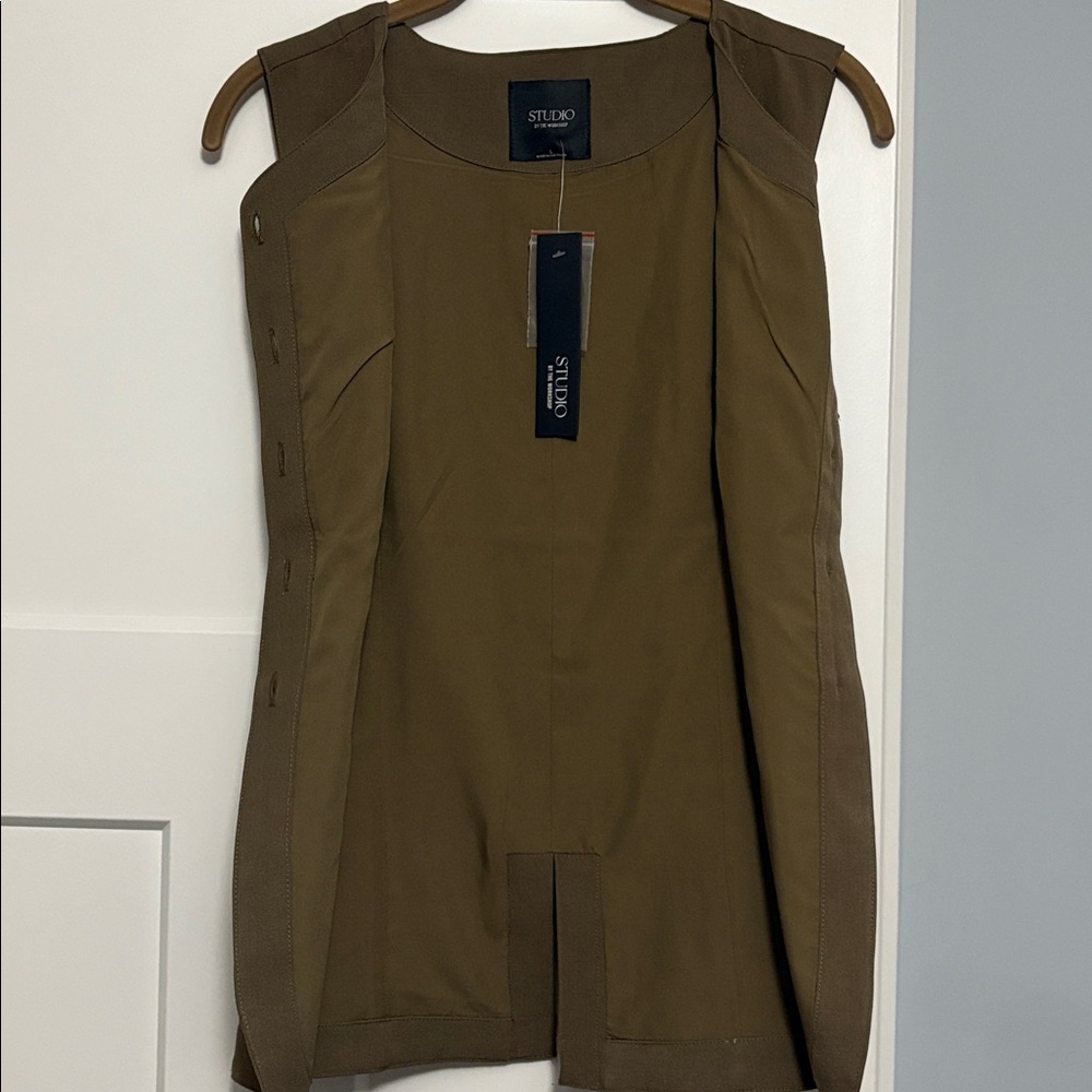 Studio By The Workshop Green Button Down Vest - image 5
